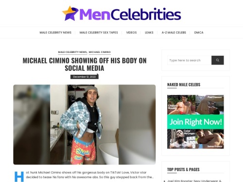 A Review Screenshot of Mencelebrities