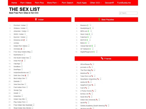 Review screenshot thesexlist.com